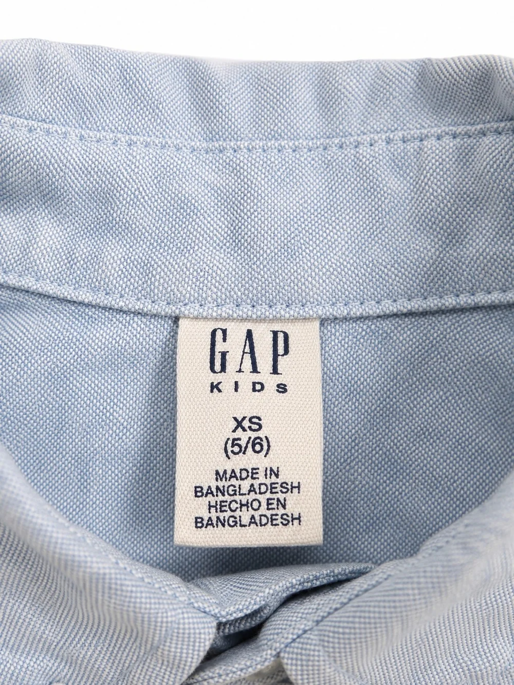 GAP Kids Boys XS 5/6 Light Blue Oxford Button Down Long Sleeve Shirt
